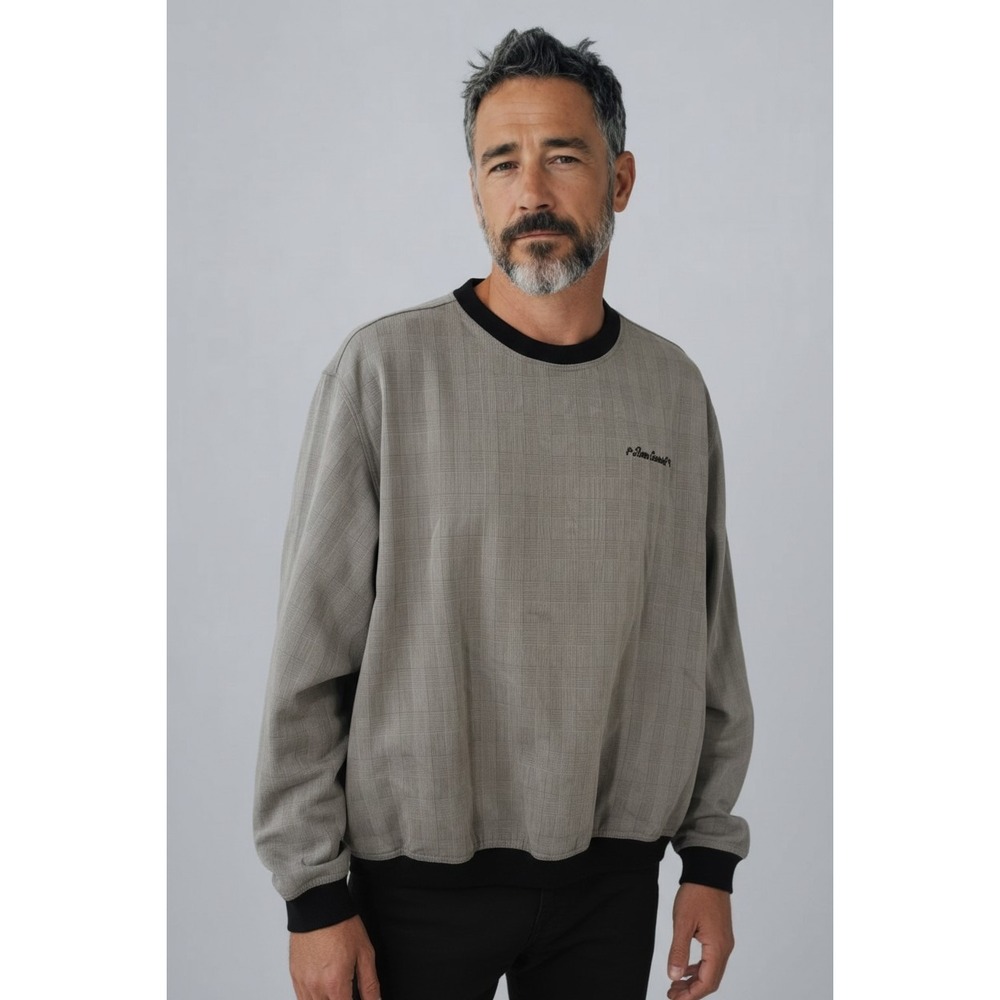 Bill Blass Mens Pierre Smirnoff Golf Pullover Vintage Black White Jacket Size‎ L